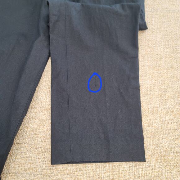 J. Crew Cropped Sailor Pants Size 8 Black Linen Cotton Elastic Back Straight Leg - Picture 7 of 13